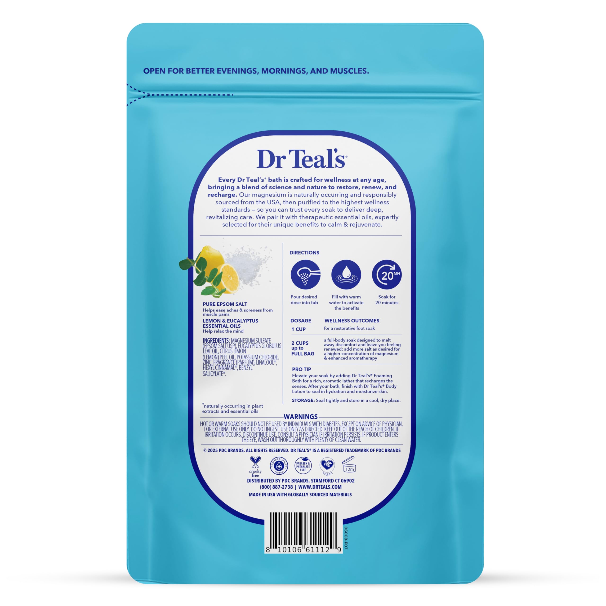 Dr Teal's Epsom Salt Magnesium Soak, Restorative Minerals with Magnesium, Potassium & Zinc, 3 lbs
