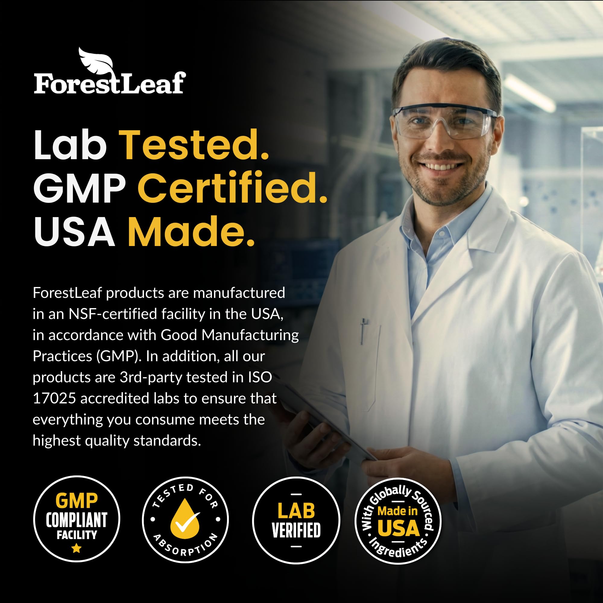 ForestLeaf Micronized Creatine Monohydrate Powder - Maximize Muscle Growth & Strength - Unflavored Creatine for Women and Men - 5G Per Serving - 100 Servings