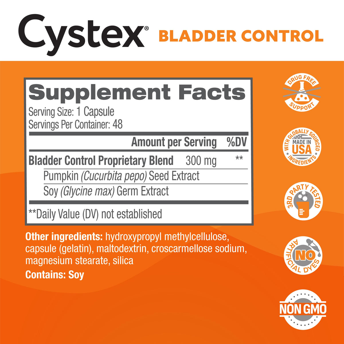 Cystex Bladder Control for Women, Helps Reduce Leaks & Urgency, 48 Capsules
