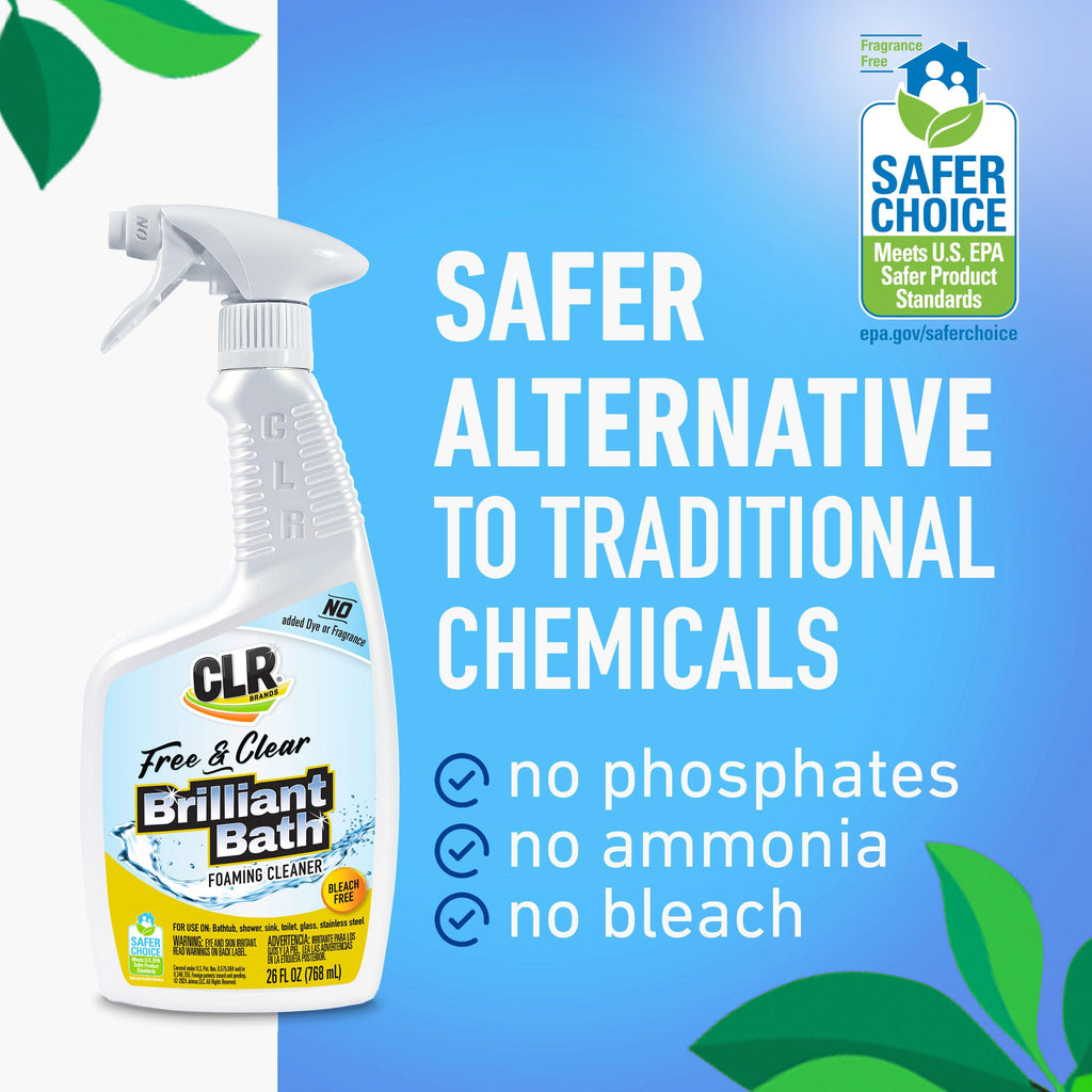 CLR Brands Brilliant Bath Bathroom Cleaner Spray Free & Clear, 26 oz.