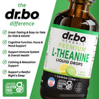 L Theanine 200mg Liquid Drops - Natural Sleep Support & Focus Supplement for Kids & Adults - Vegan, Non-GMO, Gluten Free 200mg Pure L-Theanine Drops Liquid Supplements, Mood Ltheanine for Kids 2 FL Oz