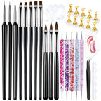 Nail Art Dotting Tools 6PCS Double-ended Brushes Kit Gel Polish | Liner Brushes Design Pen For Nail Drawing And Nail Paint Brushes Small Detail Brushes