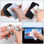 8 Pack Microfiber Cleaning Cloths (7" x 6") Multicolor Flower Glasses Cleaning Cloth for Eyeglasses, Camera Lens, Cell Phones, Laptops, LCD TV Screens and More