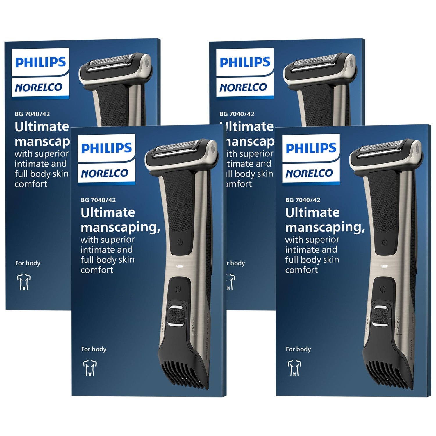 Philips Norelco Body Groomer 7000 Series, Waterproof Men's Full Body Groomer with Travel Case, Triple Protect Shave System & Body Hair Trimmer with Contour-Following 2D Flexing Head, BG7490/50