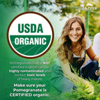 Zazzee USDA Organic Pomegranate 20:1 Extract, 50% Ellagic Acid 100 Capsules | Vegan, 3+ Month Supply, Punica Granatum, Antioxidant, Immune & Polyphenol Support, All-Natural, Non-GMO, Made in the USA