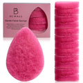 BS-MALL Facial Sponge 12 Pcs – Exfoliating Face Scrubber for Deep Cleansing, Removes Blackheads, Reusable Design, Perfect for Skin Care Routine (Hot Pink-Soft Texture)