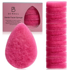 BS-MALL Facial Sponge 12 Pcs – Exfoliating Face Scrubber for Deep Cleansing, Removes Blackheads, Reusable Design, Perfect for Skin Care Routine (Hot Pink-Soft Texture)