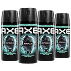 AXE Body Spray 4 Count Apollo 48 Hour All Over Fresh 2.9 oz