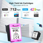 61XL Ink Cartridge Replacement for HP Ink 61 for HP 61 Ink Works with HP Envy 4500 5530 5534 4502 Deskjet 1000 1010 2540 3000 3510 Officejet 4630 4635 Printer (2 Pack)