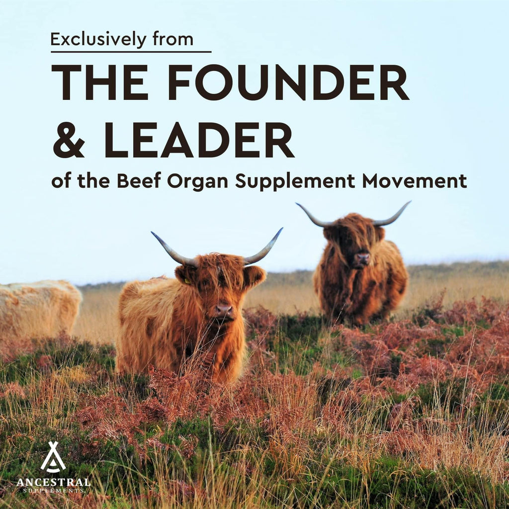 Ancestral Supplements Grass Fed Beef Heart Supplement, CoQ10, 180 Ct