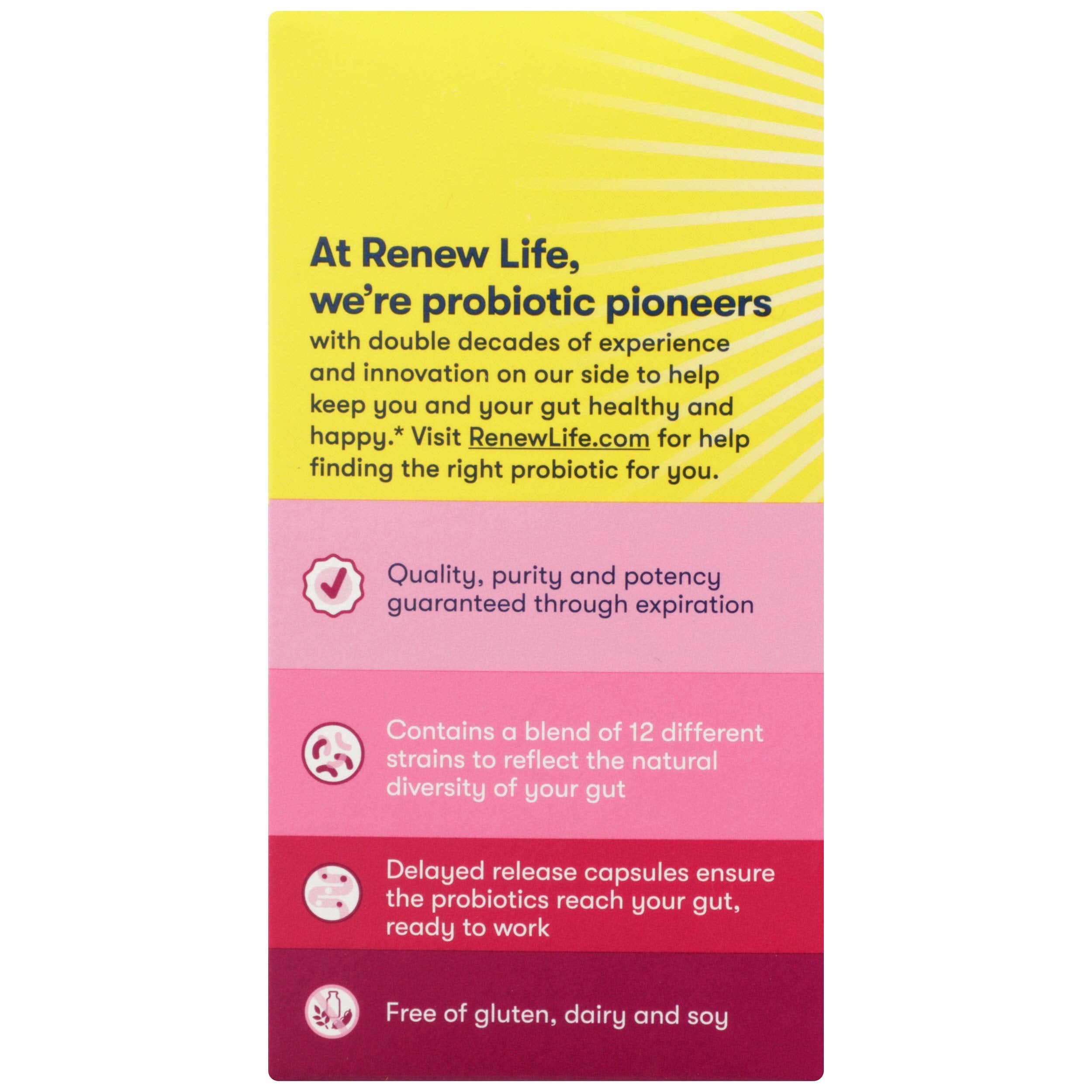 Renew Life Women's Care Probiotic 90 Billion CFU | 60 Vegetarian Capsules | Promote Digestive Health & Regularity | Dairy, Soy and Gluten Free Supplement