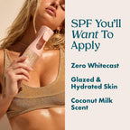 Kopari Rose Gold Sunglaze Sheer Body Mist Sunscreen SPF 42, Infused with Shimmering Body Oil, Hydrating Mist, Hydrates, Brightens, Makeup Friendly, Gives Skin a Glowy Finish, Lightweight,