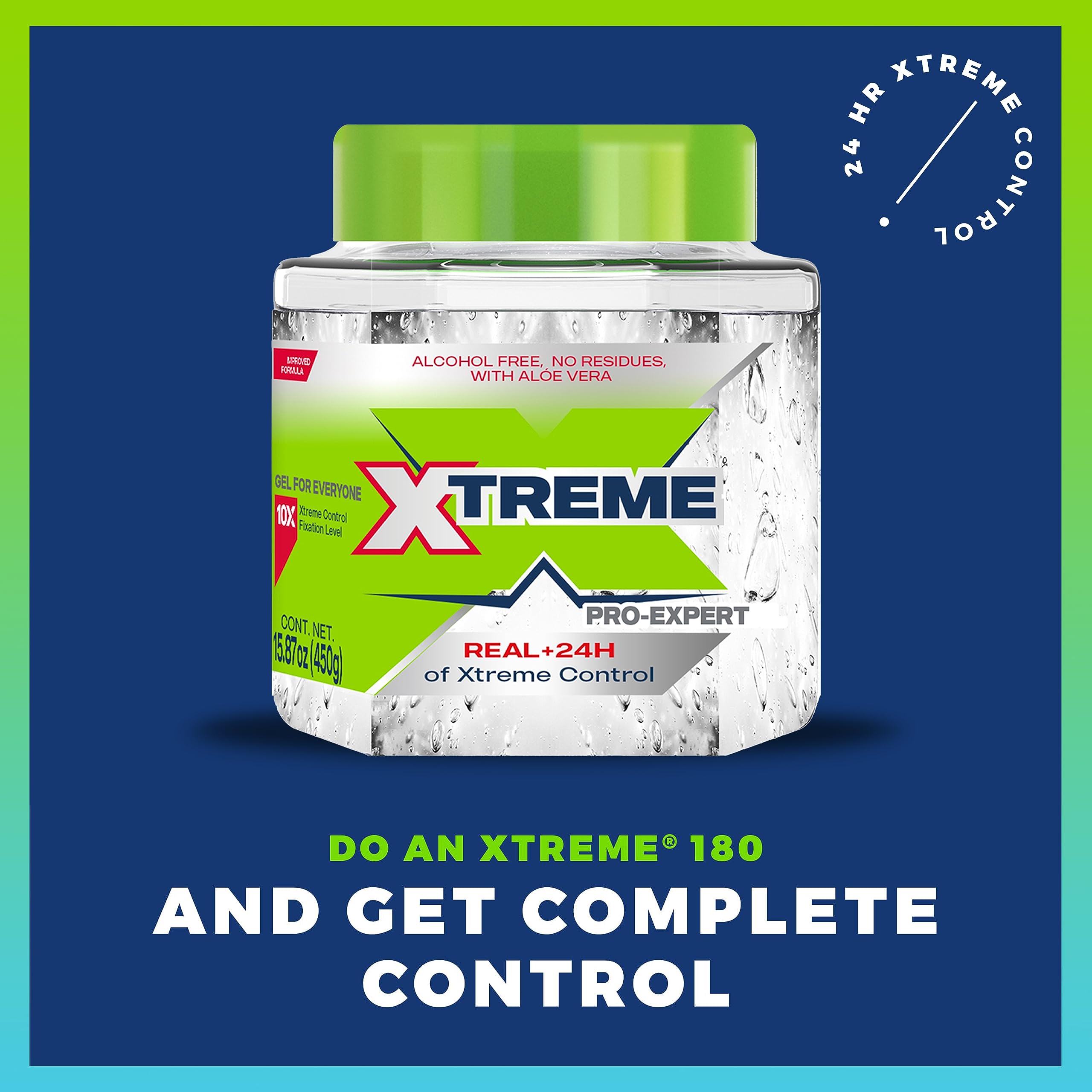 Xtreme Pro-Expert Clear Styling Hair Gel, 15.87 Oz, Pack of 2 | Alcohol Free, 24-Hours Xtreme Control, With Aloe Vera