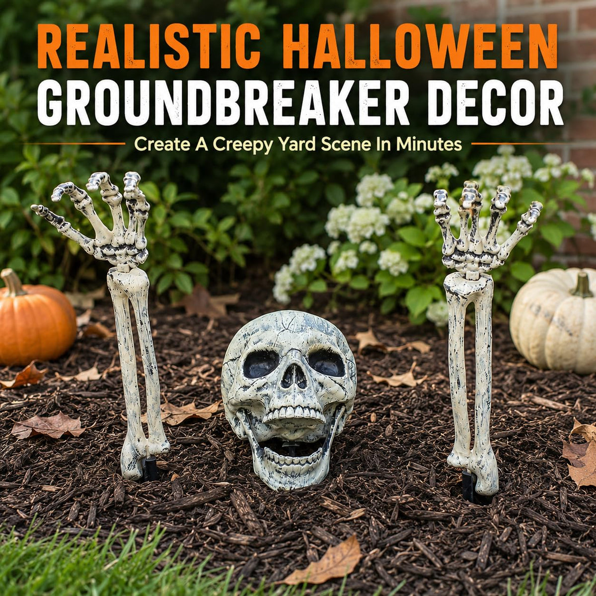 AISENO Realistic Skeleton Stakes Halloween Decorations for Lawn Stakes Garden Halloween Skeleton Decoration Outdoor