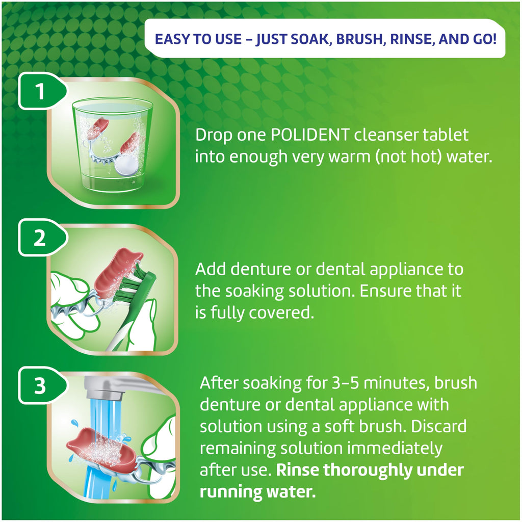 Polident 3 Minute Antibacterial Retainer Cleaner Tablets, 90 Count (2 Pack)