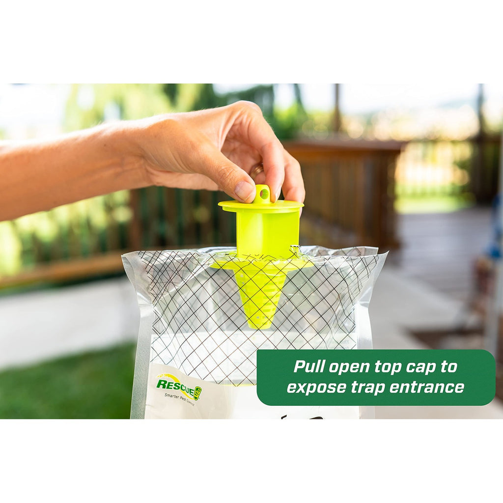 RESCUE! Big Bag Fly Trap – Disposable, Outdoor Use - 4 Traps