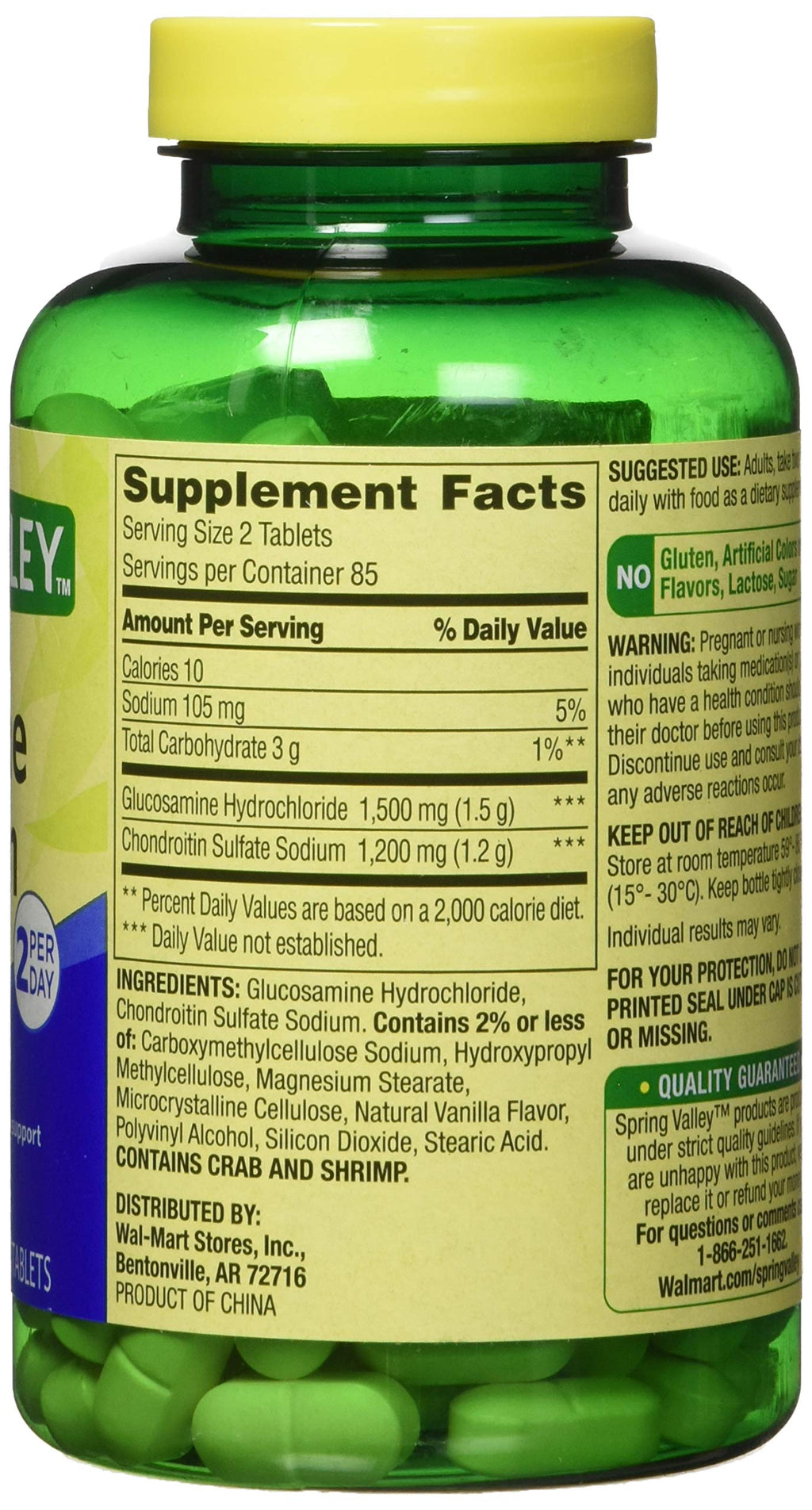 Spring Valley - Glucosamine Chondroitin, Triple Strength, 340 Tablets, Twin Pack