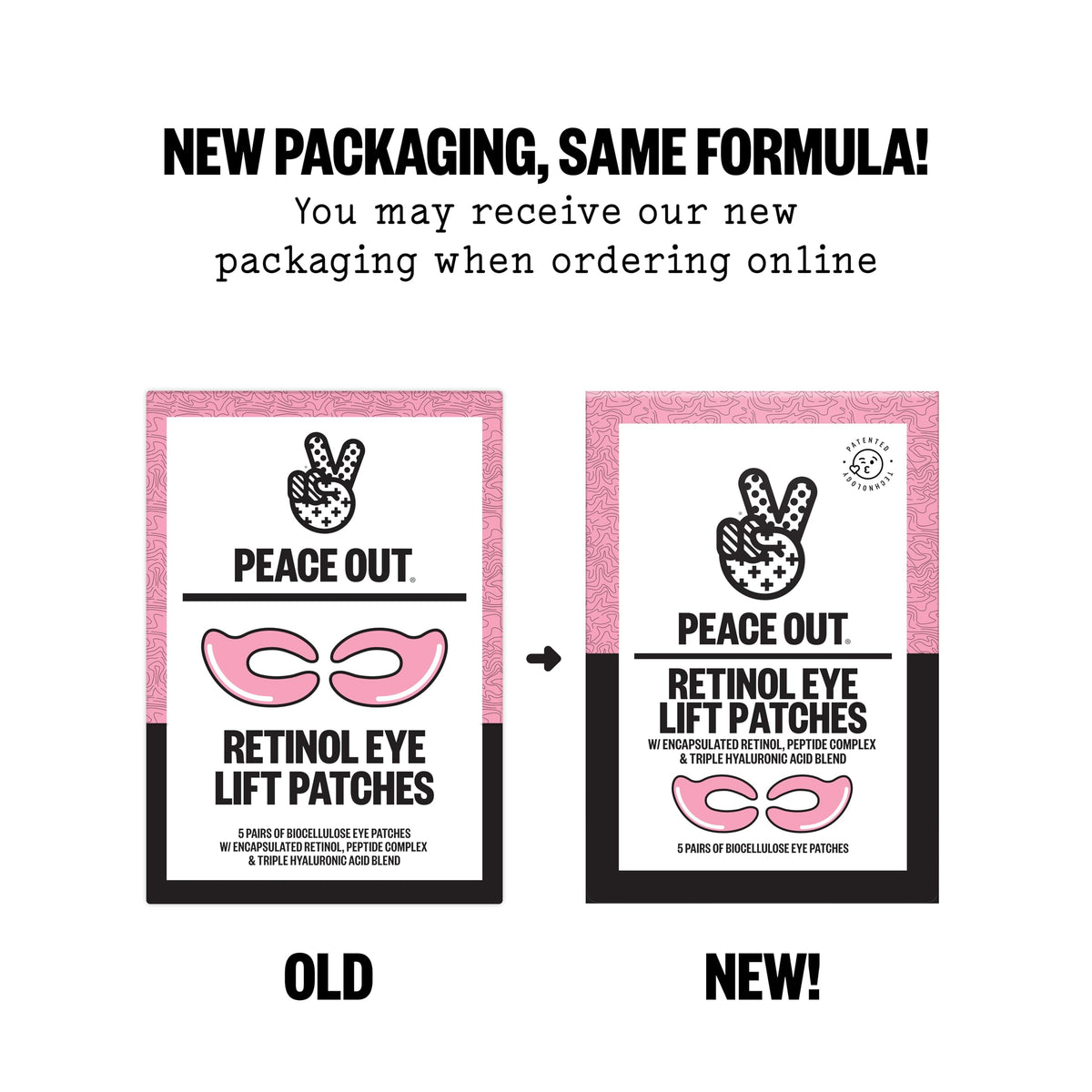 PEACE OUT Retinol Eye Lift Patches with Peptides (5 Pairs)