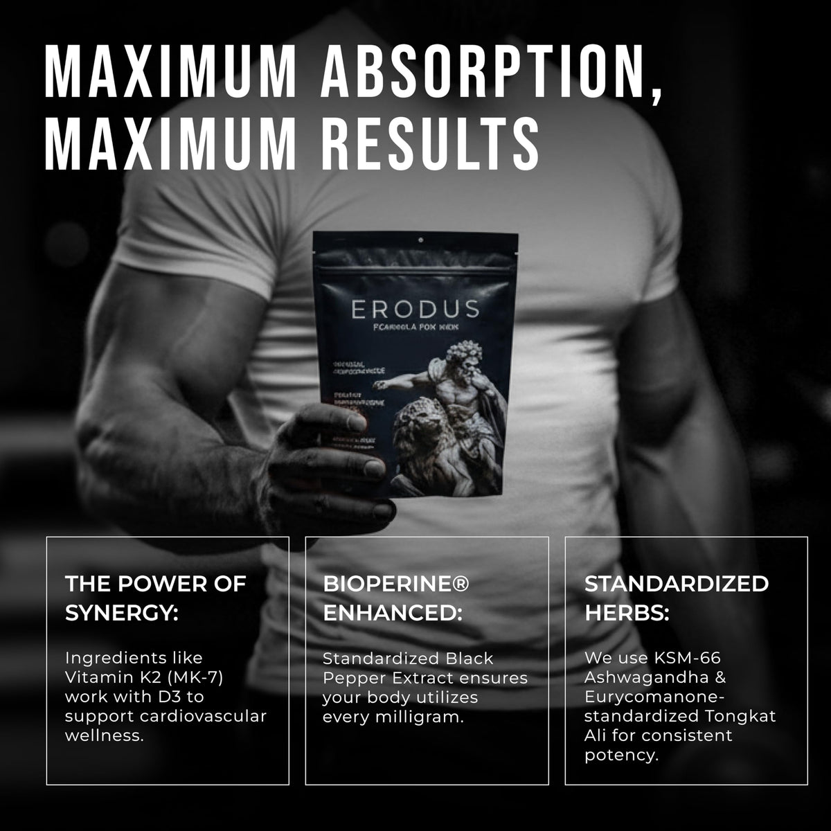 Testosterone Support Powder for Men, Energy & Stamina, 30 Servings