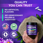 Cortisol Reducer for Men & Women with Ashwagandha & Magnesium, Vegan