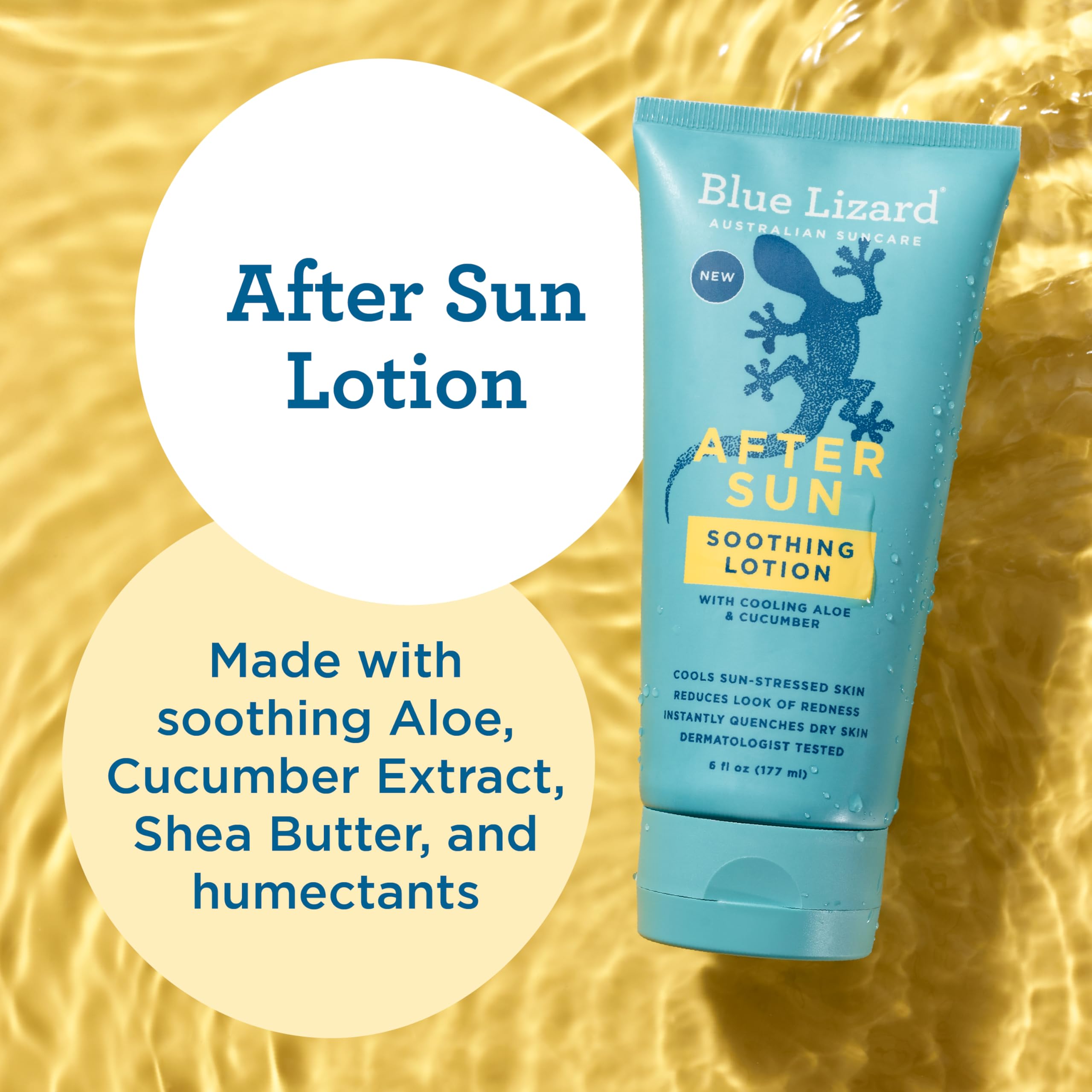 After Sun Soothing Lotion, Lightweight Formula with Shea Butter, Soothes and Moisturizes, Proven to Reduce the Look of Redness, Instant Hydration, Vegan, Hypoallergenic, 6 oz.