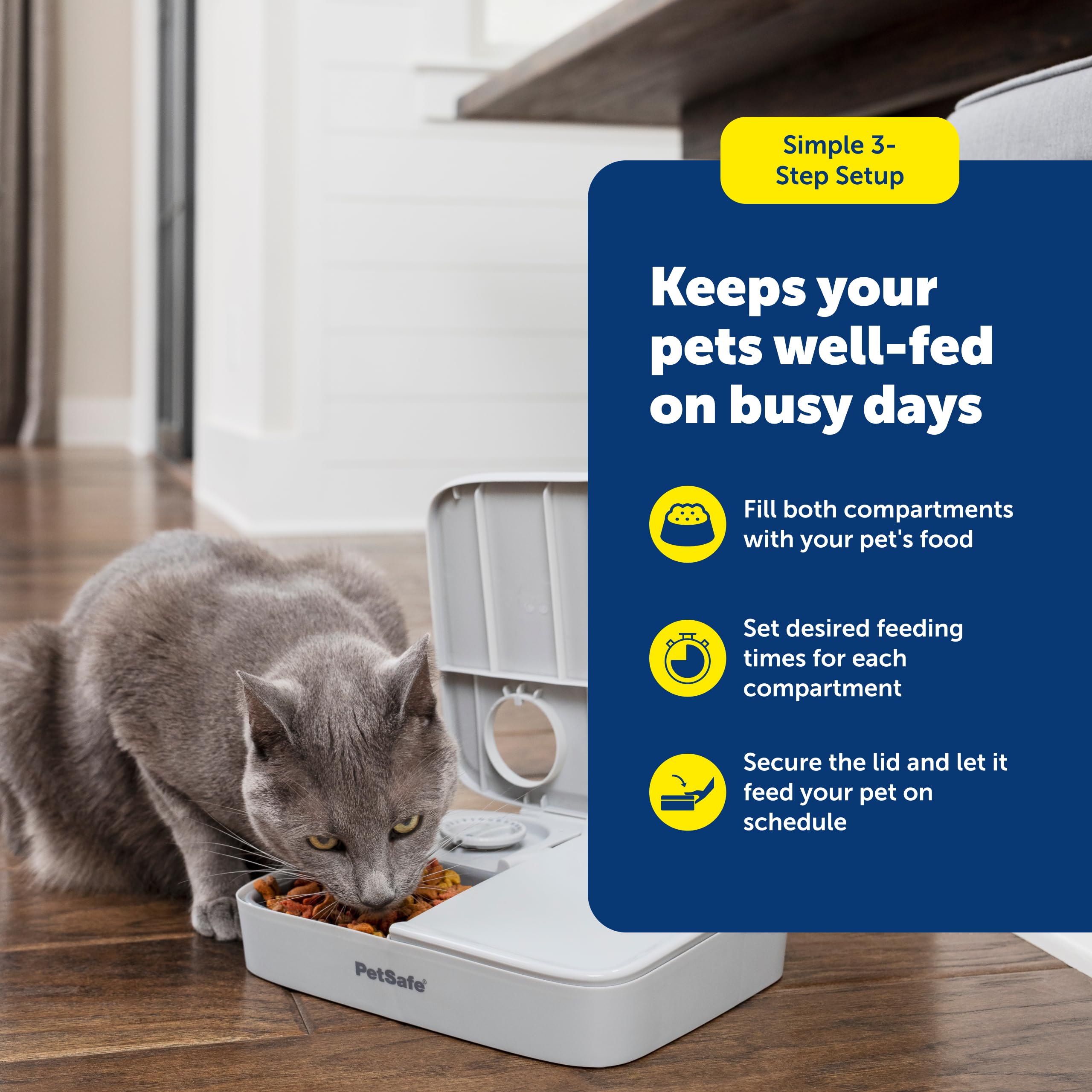 Buy now PetSafe Analog 2 Meal Programmable Pet Feeder, Automatic Dog and Cat Feeder - Dry or Semi-Moist Pet Food Dispenser, Slow Feed Portion Control (3 Cup/16 Ounce Total Capacity), Tamper-Resistant Design at indiglob india