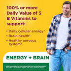 Nature Made Vitamin B Complex Gummies, 60 Pectin Based Gummies | With 5 B Vitamins for Energy and Brain Support, Gluten Free, Peach Flavor, 60 Day Supply