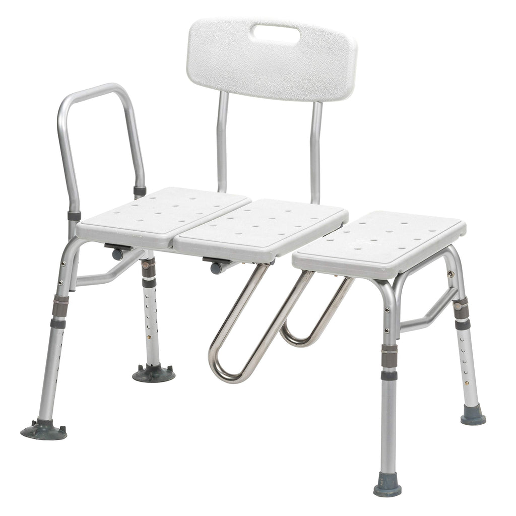 Drive Medical Splash Defense Tub Transfer Bench, Adjustable Height, White