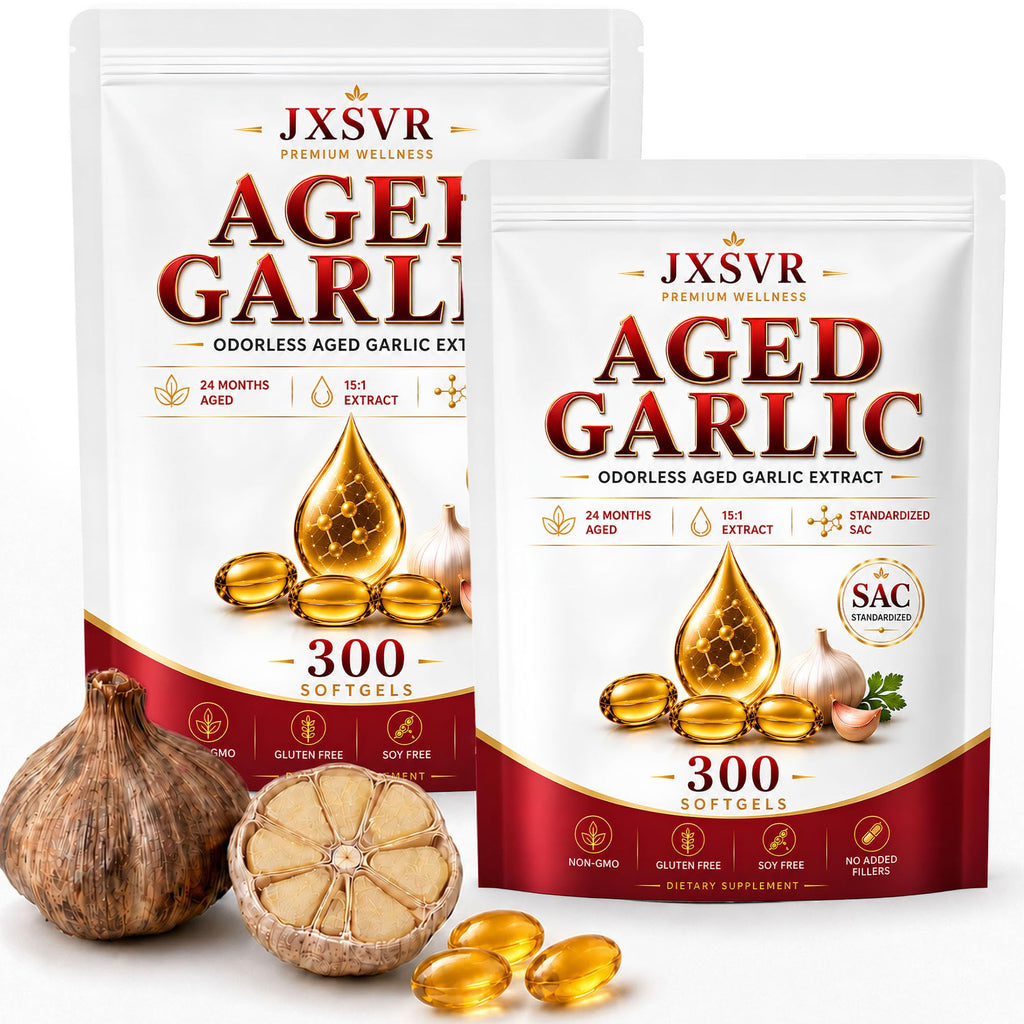 Pure Aged Garlic Extract Softgels, Odorless Garlic Supplement, 24-Month Naturally Aged with Standardized SAC, Heart Health, Immune & Antioxidant Support, 300 Count (2)