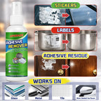 Adhesive Remover Spray Kit, 4 fl oz Sticker Remover for Labels, Glue, Residue, Tape, Decals, Fast Acting Glue Remover Includes Scraper and 10 Extra Plastic Razor Blades for Home, Car, Glass, Metal