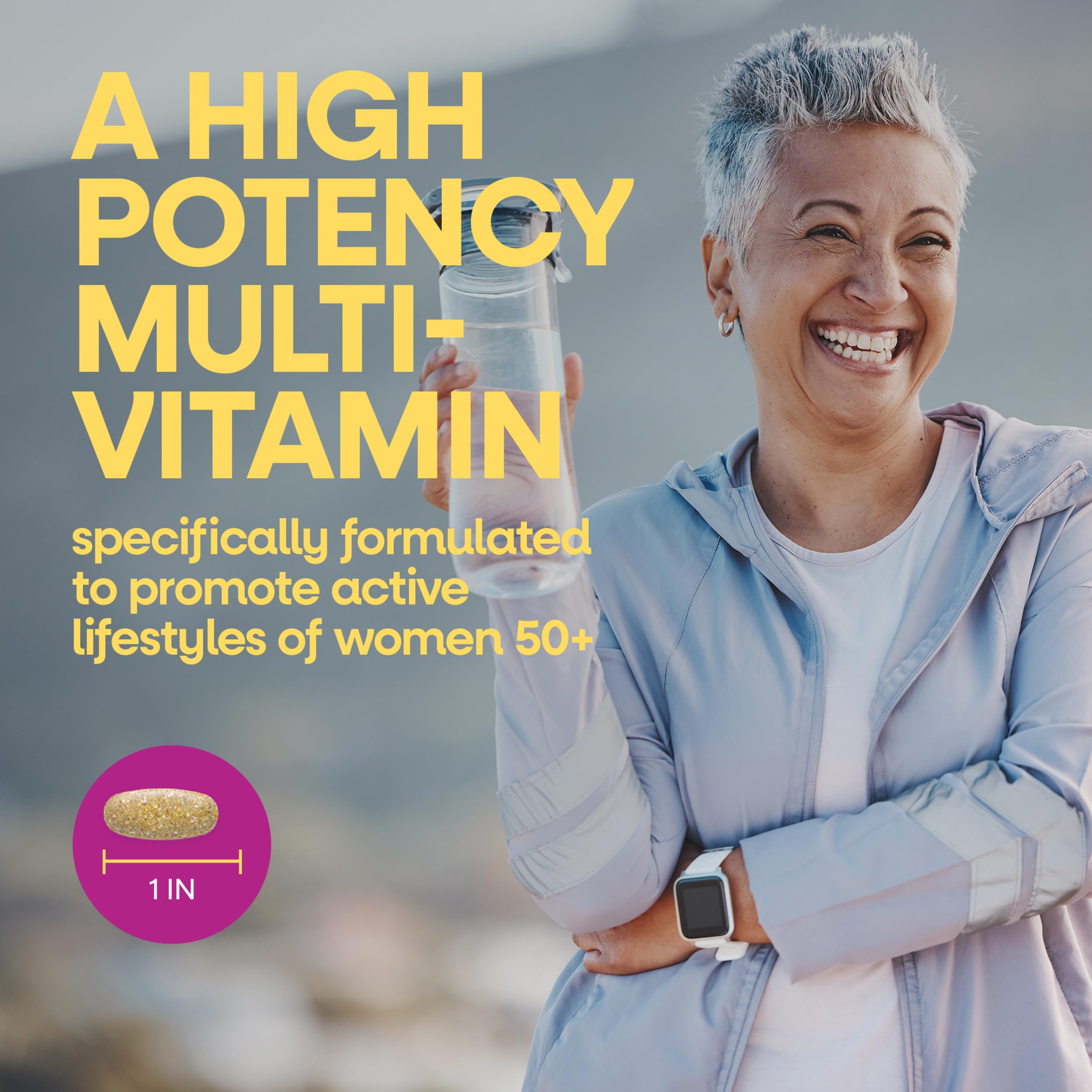Nature's Way Alive! Women's 50 Plus Ultra Potency Multivitamin, 150 ct | Complete and High Potency Formula with Vitamin D3, C, E, and Methylated B12; Supports Heart, Brain, and Bone Health*.