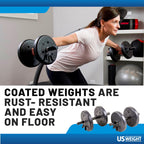 US Weight 105 Pound Weight Set with Barbell - Home Gym Workout Equipment