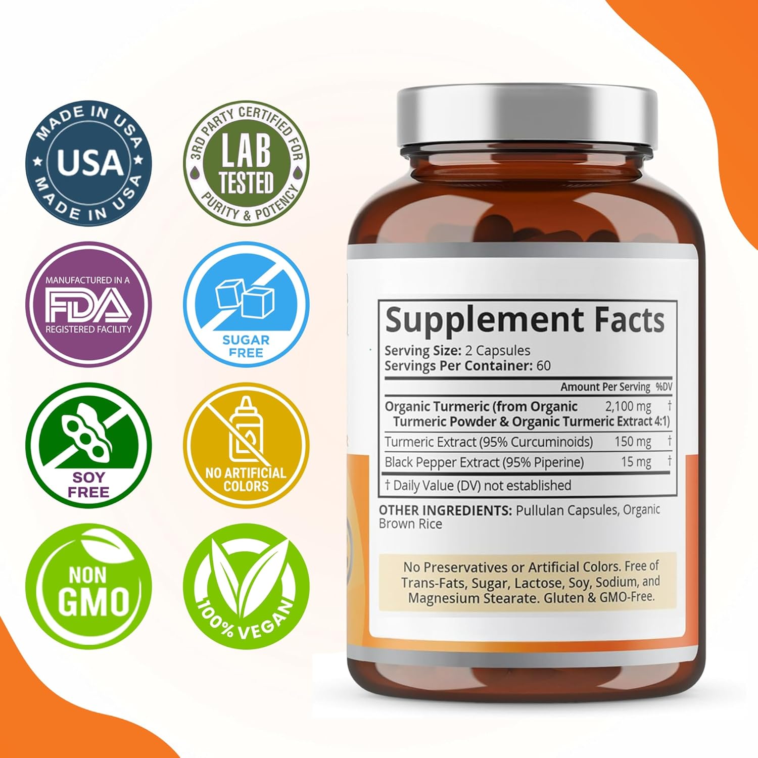 Buy now Purity Labs Organic Turmeric Curcumin Supplement with Piperine 2,250 MG/Serving | 95% Curcuminoids Turmeric Supplements, Antioxidant Joint Pain Relief, Muscle & Brain Support | Non-GMO - 120 Capsules at indiglob india