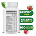 Lifeable Kids Multivitamin with Iron Chewable Tablets, Ages 2+, 150 Count