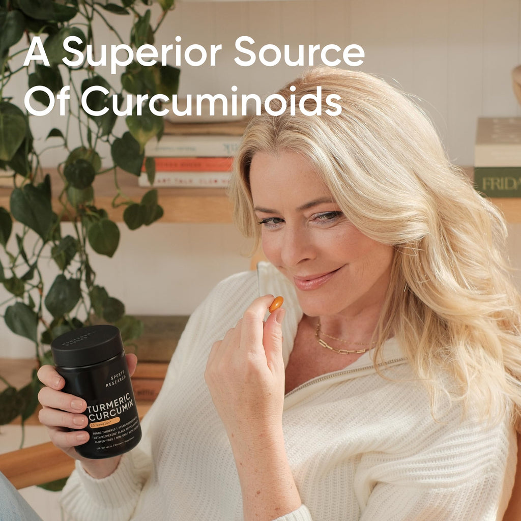 Sports Research® Turmeric Curcumin w/Coconut Oil & BioPerine® - 120 Count | Made with Curcumin C3 Complex® 500mg | Standardized to 95% Active Curcuminoids | Non-GMO, Gluten-Free - 120 Softgels