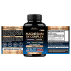 Magnesium Complex - Glycinate, Citrate, Malate, Taurate, Oxide - 180 Caps | 5-in-1 Magnesium Supplement 500 mg - for Women & Men - Stress, Muscle & Heart Support - Laboratory Tested - Vegan, Non-GMO