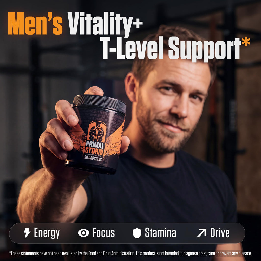 Natural Vitality Support for Men – Men's Vitality Supplement for Energy, Stamina, Performance & Focus with Tongkat Ali, Ginseng & Beetroot – Daily Wellness Support – 90 Capsules