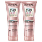 L'Oreal Paris Sulfate Free Bond Repair+ Shampoo and Conditioner Set with Bond + Amino Acid Complex, Strengthens and Repairs Damaged or Color Treated Hair, EverPure, 13.6 Fl Oz Set (Packaging May Vary)