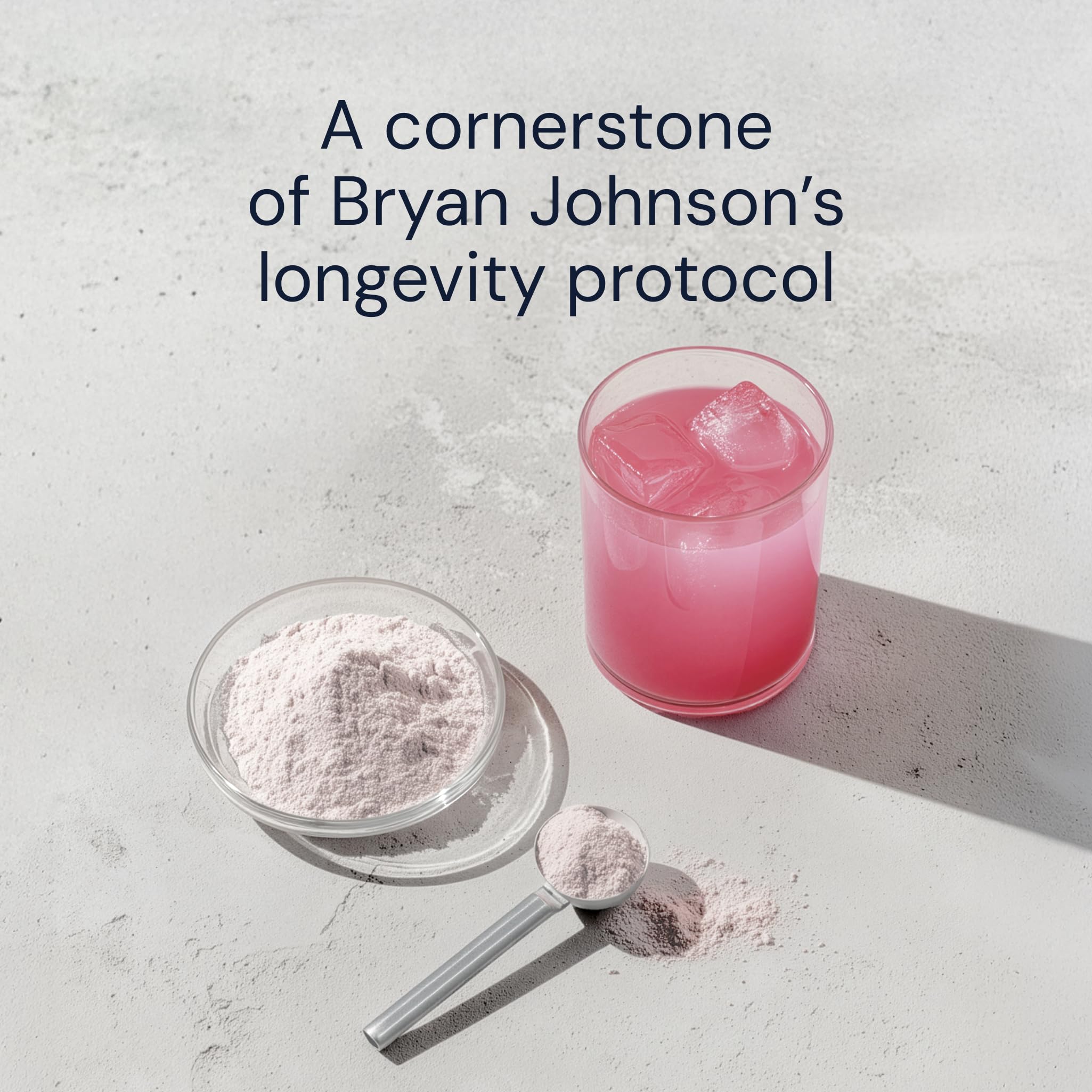 Blueprint Bryan Johnson Longevity Mix - Muscle Builder & Recovery Supplement - Promotes Focus and Balanced Mood - Magnesium, Creatine, L-Theanine, Glutathione & Vitamin C- 30 Servings, Blood Orange