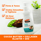 Palmer's Firming Body Lotion, Cocoa Butter Formula, Pump Bottle (13.5 Oz) | Toning & Tightening Cream with Triple Action Firming Q10, Collagen & Elastin for Smoother, Less Dimpled Skin, 48hr Moisture