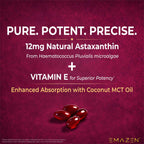 Astaxanthin 12mg MCT Coconut Oil, 120 Vegan Softgels, 4 Month Supply