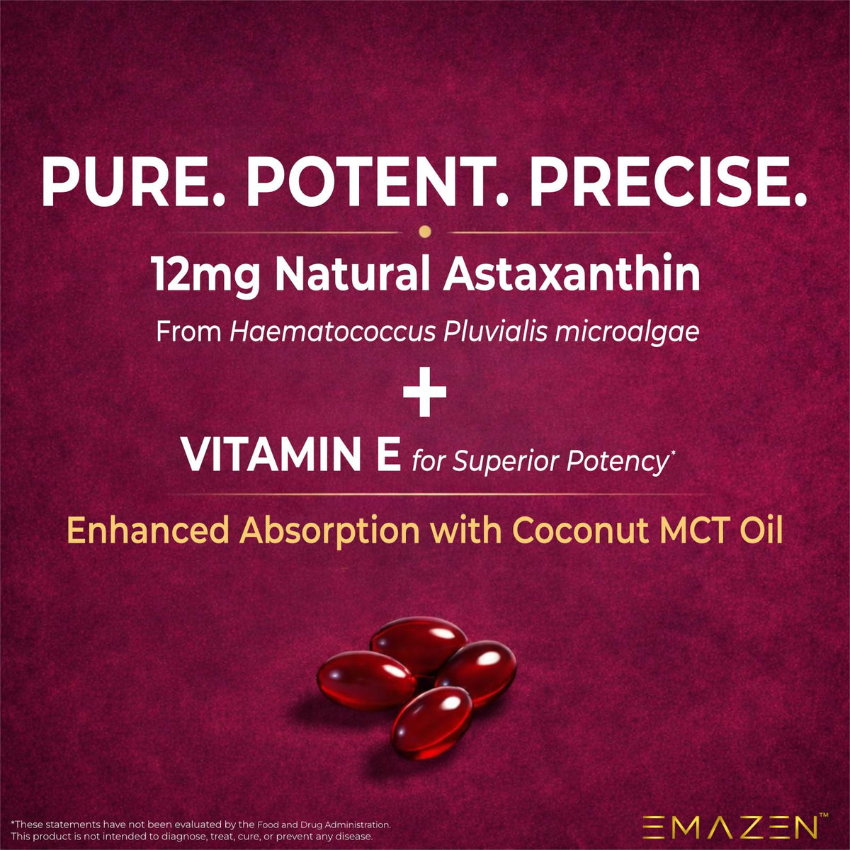 Astaxanthin 12mg MCT Coconut Oil, 120 Vegan Softgels, 4 Month Supply