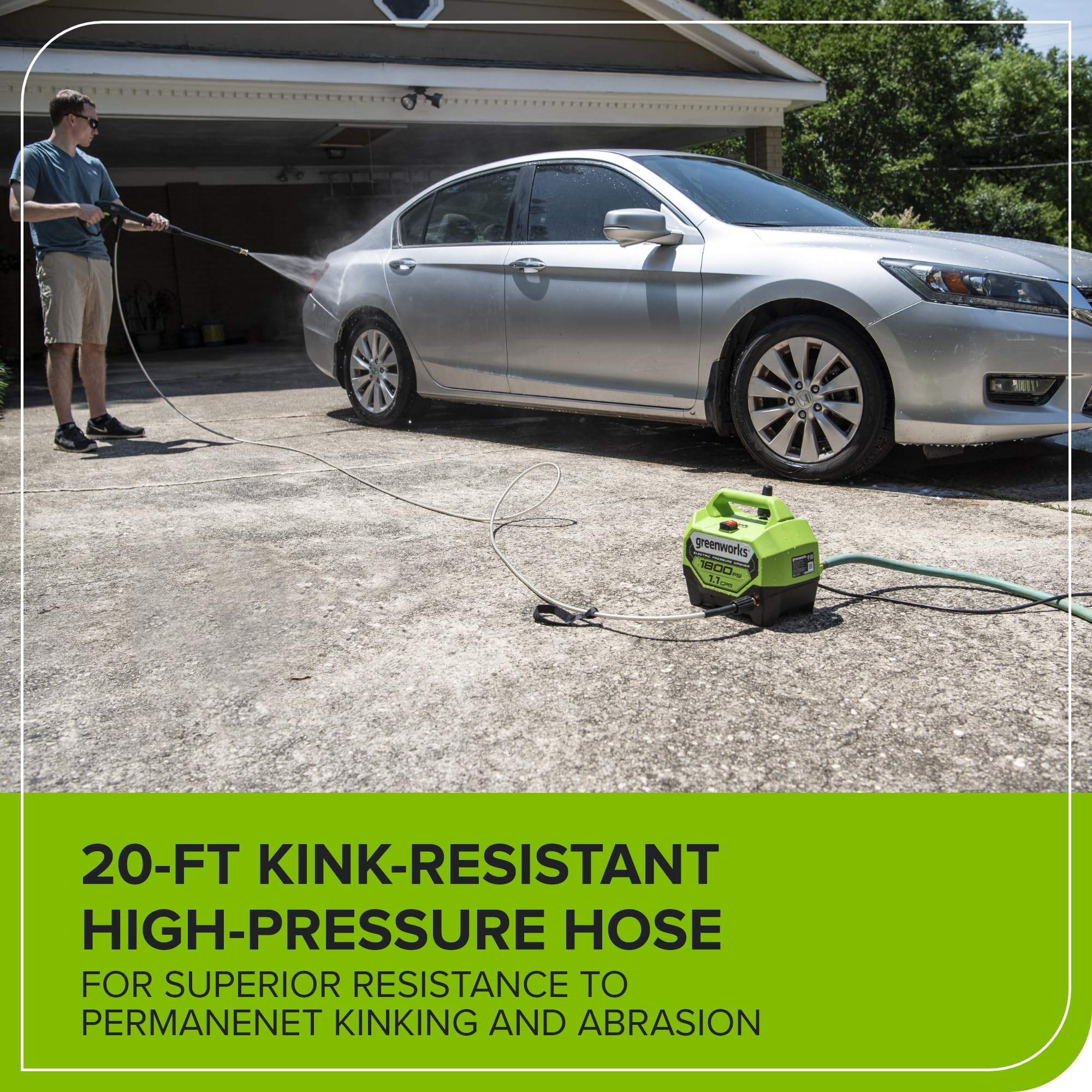 Buy now Greenworks 1800 PSI (1.1 GPM) Electric Pressure Washer PWMA Certified at indiglob india