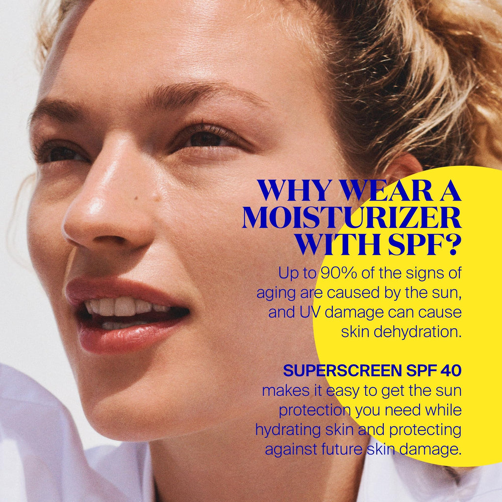 Buy now Supergoop! Superscreen - 1.7 fl oz - SPF 40 PA+++ Hydrating Daily Moisturizer Sunscreen - Protection from UV Rays + Helps Filter Pollution & Blue Light at indiglob india