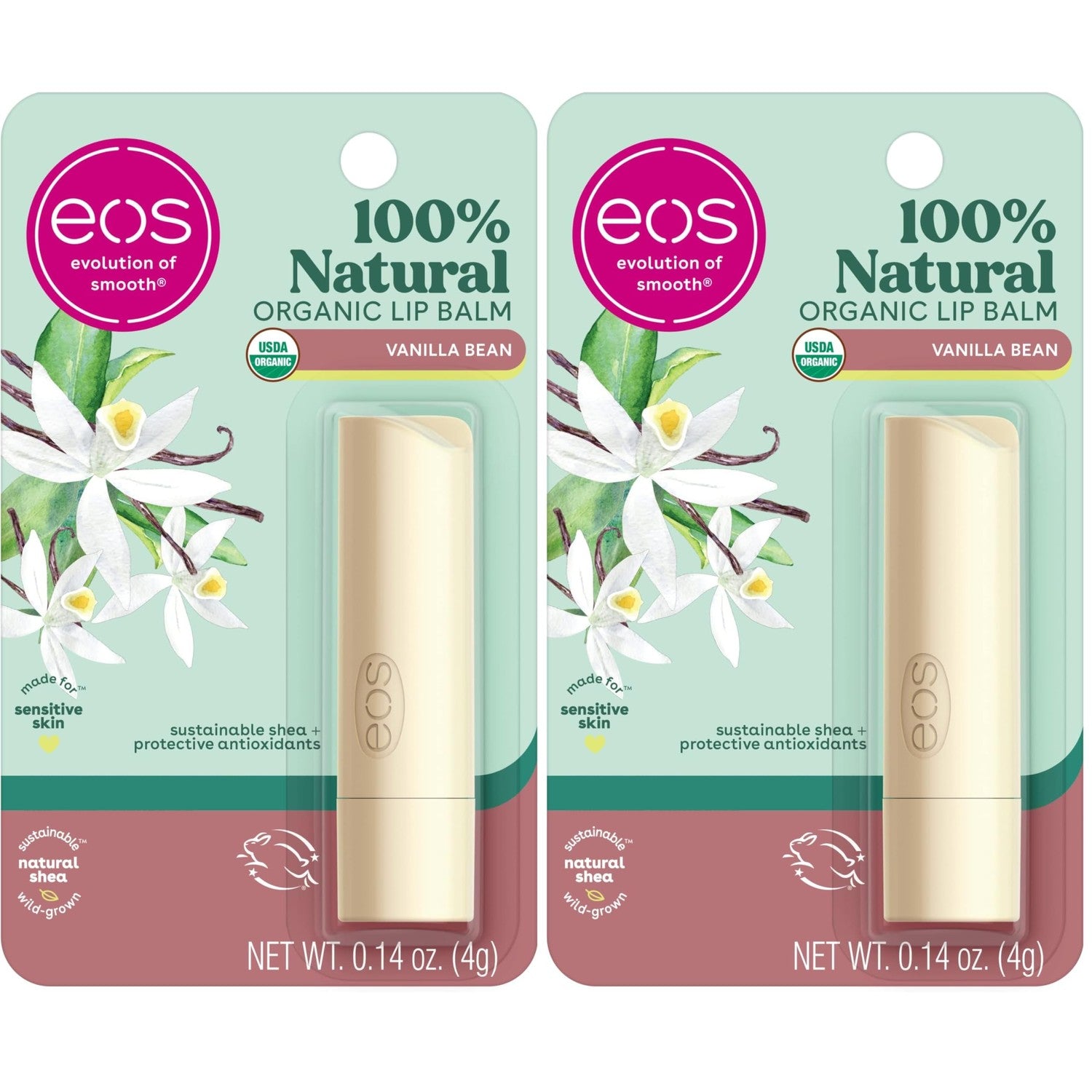 eos Natural Shea Lip Balm- Birthday Cake, All-Day Moisture, 0.14 oz