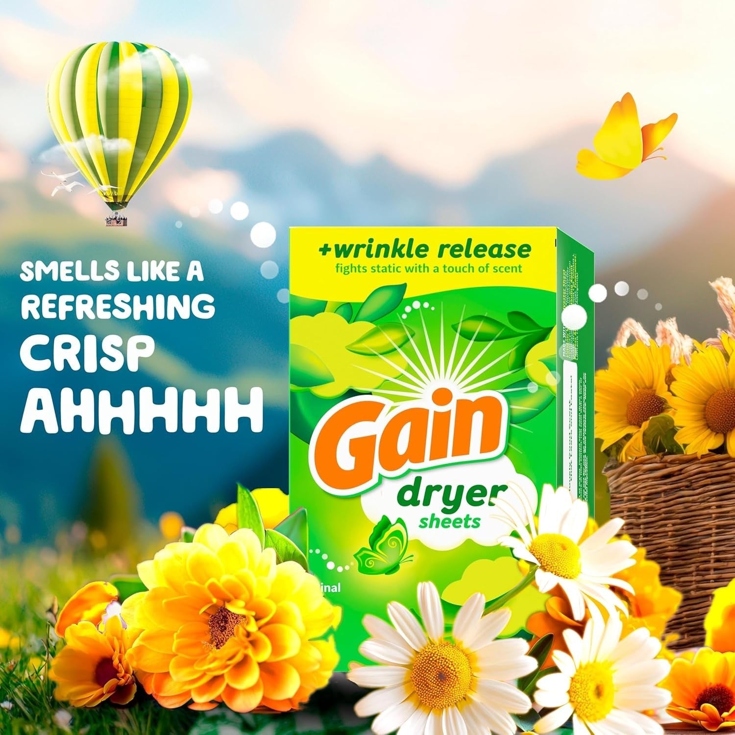 Buy now Gain Dryer Sheets Plus Wrinkle Release, Original Scent, 240 Count, Fights Static With a Touch of Scent, Laundry Sheets at indiglob india
