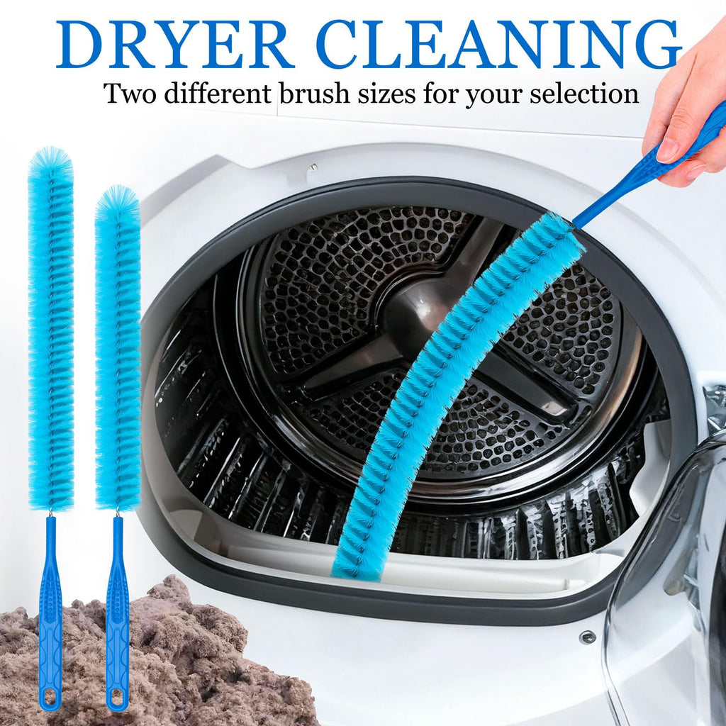 Drain Brush，Dryer Vent Cleaner Kit，Refrigerator Coil Cleaning Brush，Includes Dryer Vent Brush, lint Brush for Dryer, Drain Cleaning Brush, and Appliance Brush Set for All Your Home Cleaning Needs
