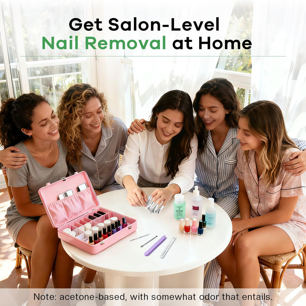 Glamonade Acetone Nail Polish Remover: Gel Polish Remover for Removal of Quick Dry Nail Polish/Gel Polish/Glitter Polish/Nail Tips | Aloe Vera Scent with Easy Push-Down Pump(6.34 Fl Oz)