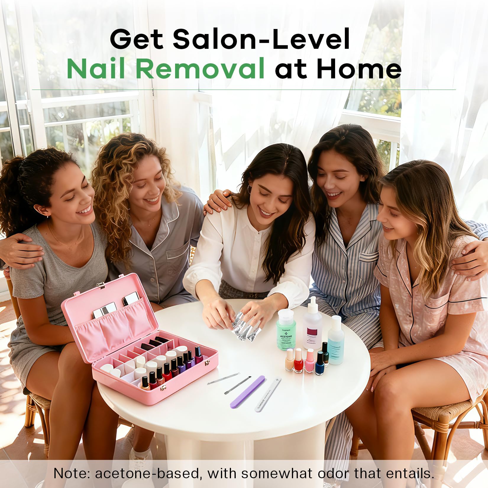 Glamonade Acetone Nail Polish Remover: Gel Polish Remover for Removal of Quick Dry Nail Polish/Gel Polish/Glitter Polish/Nail Tips | Aloe Vera Scent with Easy Push-Down Pump(6.34 Fl Oz)