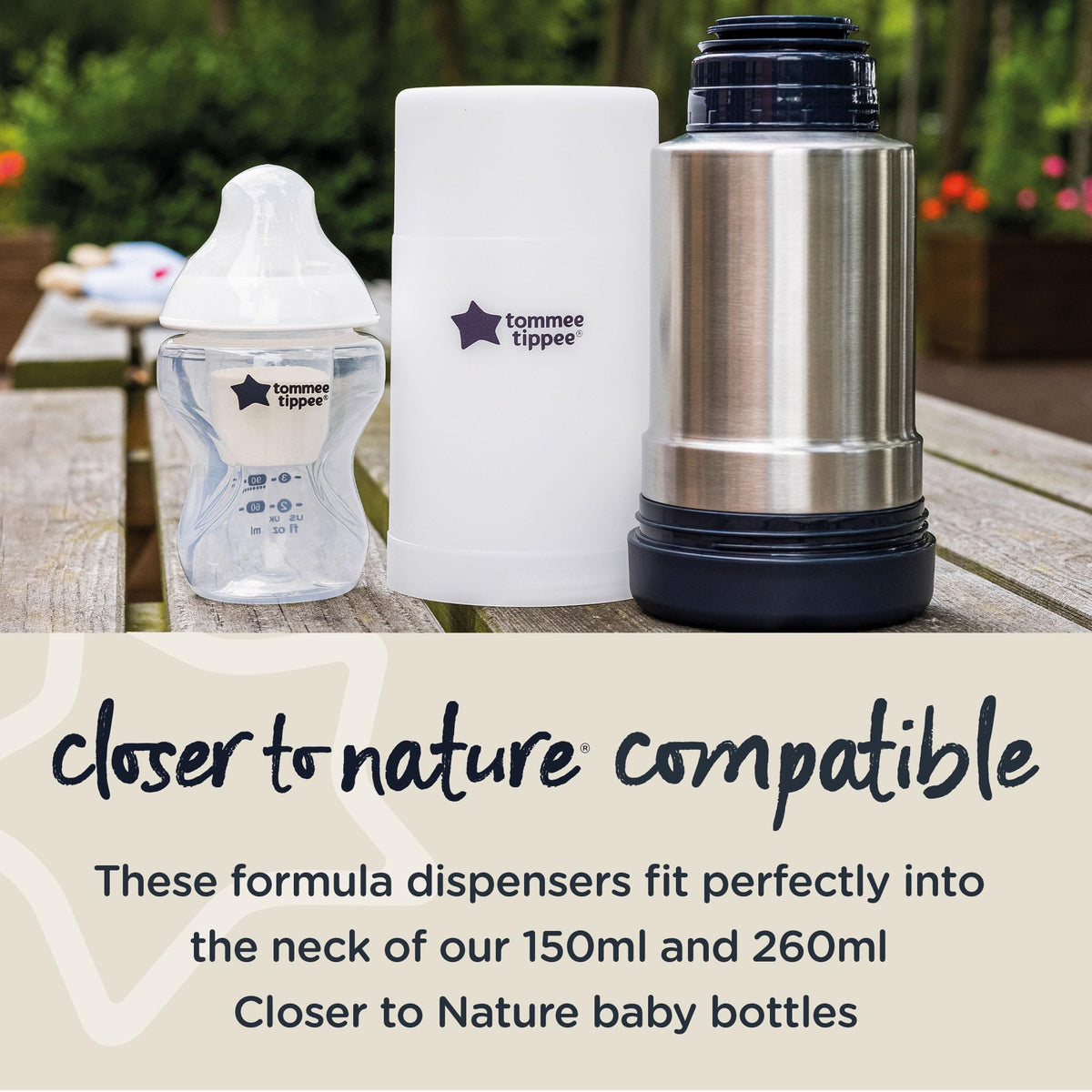 Tommee Tippee Milk Powder Dispensers, Pack of 6, Baby Formula Powder Containers, Ideal for Feeding while Travelling, Fits 8 Scoops per Pot
